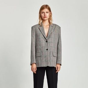 Zara Basic Checked Blazer Jacket